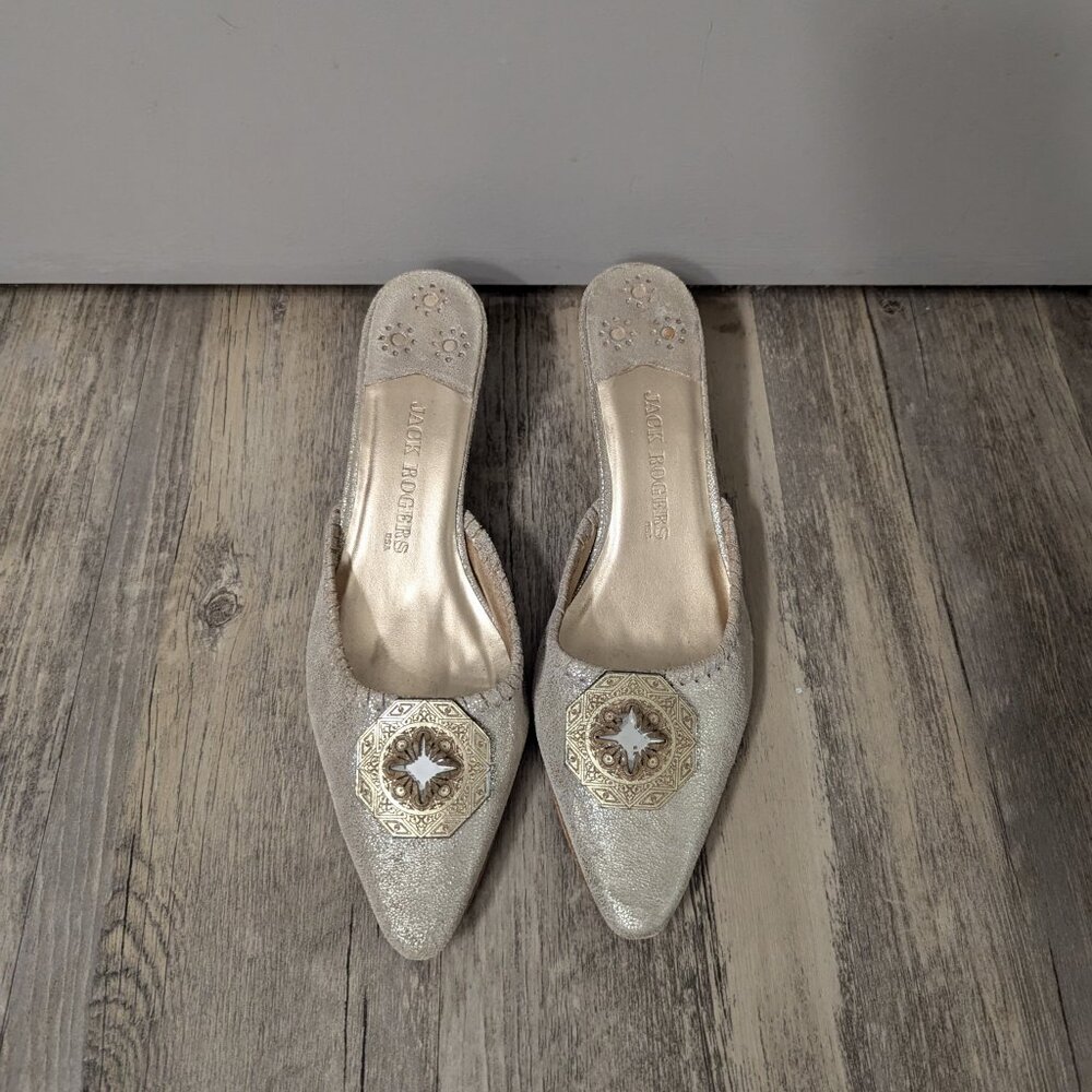 Jack Rodgers Gold Kitten Heels